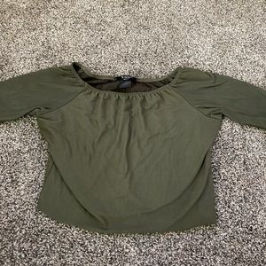 Green crop top. Size large